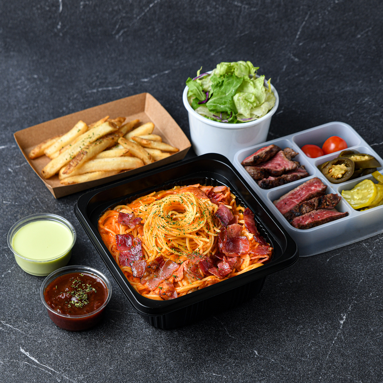 로제파스타 스테이크세트
