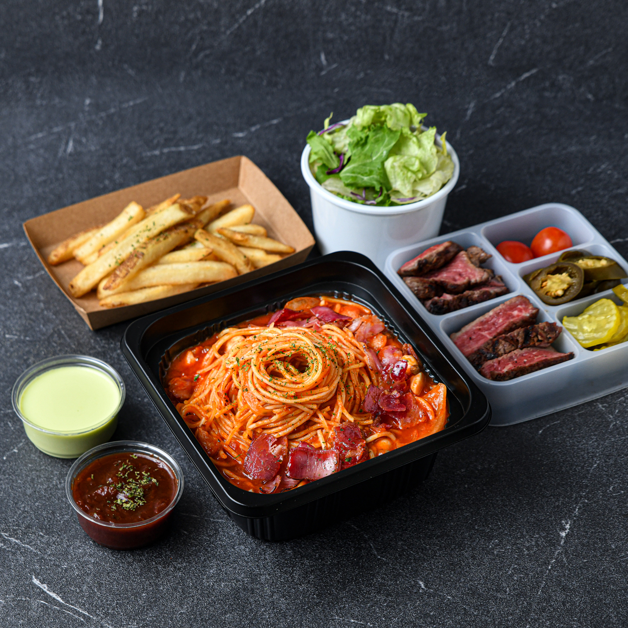 토마토파스타 스테이크 세트